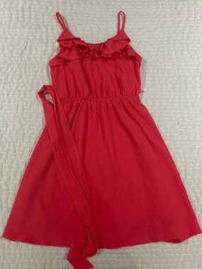 paper doll Bright Pink Ruffle Strap Sundress